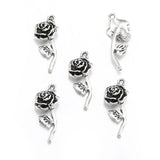 10 pcs 7 colors rose Charms for Keychain Earrings Pendants DIY Jewelry Making Accessories Findings 10*26mm Q278