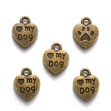 20pcs 6 Colors My dog heart shaped Charm for Necklace Keyring Pendant DIY Handmade Jewelry Accessories 10*13mm A144