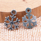 20pcs 15x10mm 2 Colors Antique Silver Color Kc Gold Color Snowflake Charms For DIY Jewelry Making