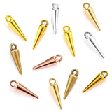 40pcs 6Color Conical shape Charms Round Pendant For Bracelets Necklace Jewelry Making DIY Handmade Alloy accessories 14.5x4mm