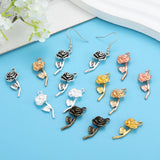 10 pcs 7 colors rose Charms for Keychain Earrings Pendants DIY Jewelry Making Accessories Findings 10*26mm Q278