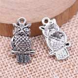 20pcs 21x11mm 2 Colors Antique Bronze Color Antique Silver Color Owl Charms For DIY Jewelry Making