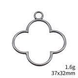 10pcs 37x32mm 3 Colors Hollowed-Out Geometric Flower Frame Pendant