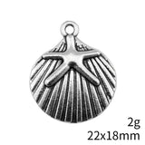 10pcs 22x18mm 2 Colors Antique Bronze Color Antique Silver Color Starfish And Shell Charms For DIY Jewelry Making