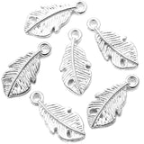 50pcs 6 Colors 15x7mm Zinc Alloy Small Feathers Charms DIY earring bracelet Jewelry Findings Jewelry Accessories