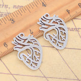 10 Uds. De dijes de corazón Ticker, 28x19mm, colgantes de Color plata antigua, fabricación de joyería tibetana hecha a mano DIY