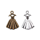 10pcs 13x20mm 2 Colors Antique Bronze Color Antique Silver Color Evening Dress Charms For DIY Jewelry Making