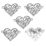 15pcs 5Color Double hole heart shaped Charm for Bracelet Necklace earring Pendant  DIY Handmade Jewelry Accessories 27*19mm A128