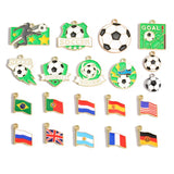 5pcs flag Football Soccer Charm Jewelry Accessories Diy Making Necklace Earring Pendant Craft Supplies Gold Plated W481