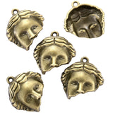 4 colors 10pcs Fashion CreativityHalf People Face Pendant for DIY Women Men Bracelet earrings Necklace Jewelry Making I1125
