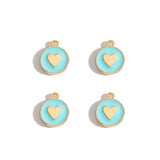 10pcs 3 styles Enamel heart-shaped Charm for Earring Keychain Necklace Pendant DIY Jewelry Accessories 14*12mm W489
