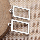10pcs 23x13mm 5 Colors Geometric Hollowed-Out Rectangular Frame Pendant For DIY Jewelry Making