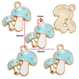 10Pcs 6 Color mushroom Charms Diy Findings Keychain Bracelets Pendant For Jewelry Making