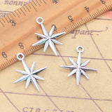 20 piezas dijes Polestar Pole North Star 23x20mm colgantes de Color plata antigua para hacer joyería tibetana hecha a mano DIY