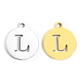 5pcs Stainless Steel Necklace Fashion Gold Color Initial Charms Metal Round A To Z Letters For Women Single Name Jewelry Gifts