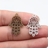 10pcs 30x20mm 2 Colors Antique Bronze Color Antique Silver Color Hand Palm Charms For DIY Jewelry Making