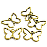 20pcs New Creative 5 Colors butterfly Charm Hollow Glue Blank Pendant Tray Bezel Necklace Charms DIY Handmade Bezel Mold 21X16mm