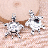 4pcs 35x27mm 2 Colors Antique Bronze Color Antique Silver Color Turtle Charms For DIY Jewelry Making