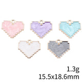 10pcs 15.5x18.6mm 5 Colors Pixel Heart Charms For DIY Jewelry Making