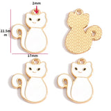 10pcs 17 styles animal Enamel Alloy cat Charm Earring Pendant DIY Keychain Necklace Jewelry Accessories W478