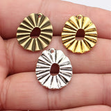 20pcs 22x18mm Hollowed-Out Pleated Egg-Shaped Geometric Charms For DIY Jewelry Making