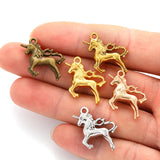 5Pcs  5 colors Alloy horse charm For Bracelets Necklaces Key buckle Pendant Diy Jewelry Making 20*25mm D9103