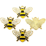10pcs 20 styles Zinc alloy Metal Enamel bee honeycomb sunflower charm For Bracelet Necklace Key Chain Pendant DIY Jewelry Making