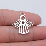 5pcs 28x27mm 6 Colors Love Heart Angel Charms For DIY Jewelry Making