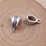 20pcs 16x11x7mm Antique Silver Color Inverted Triangle Hanging Tee Bails Beads Charms For DIY Jewelry Making Findings