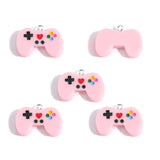 10Pcs Colorful Gaming Controller Resin Keychain Charms for Phone Cases 27.5*20mm Suitable for DIY Jewelry Making AccessoriesW580