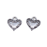 20pcs 13x13mm 2 Colors Antique Bronze Color Antique Silver Color Heart Charms For DIY Jewelry Making