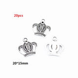 2-40pcs Ancient silver Alloy Loose Spacer Beads Gold Silver Crown Beads for Jewelry Making DIY Bracelet Handmade Accessories