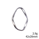 10pcs 42x28mm 5 Colors Irregular Hollow Twisted Geometric Elliptical Circle Charms For DIY Jewelry Making
