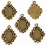 10pcs oval Necklace Charm DIY Setting Cabochon Cameo Base Tray Bezel Blank Fit 14*10mm Cabochons Jewelry Making 26*20mm C102