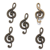 20 pcs 6 colors Metal music notation Charms Diy Jewelry Handmade Accessories Fashion Charms Pendant  22*15mm P218