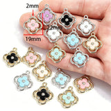 20Pcs Four-Leaf Clover Inlay Pendants for DIY Necklaces Bracelets Jewelry Making Keychains and Bag Charms W765