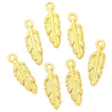 50pcs 7 Colors Zinc Alloy Small Feathers Charms DIY earring bracelet Jewelry Findings Jewelry Accessories 15x5mm