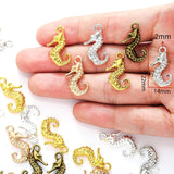 10pcs 6 Color Hippocampus Charms Alloy Metal For earring animal Pendants DIY Handmade Jewelry Accessories Making 22*14mm D7151
