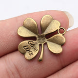 5pcs 28x26mm Kc Gold Color Good Luck Four-Leaf Clover Charms For DIY Jewelry Making