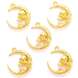 5pcs 5 colors alloy moon Charm For DIY Necklace Bracelet Earrings Pendant Jewelry Crafts Making Accessories 23*27mm L638