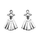 10pcs 13x20mm 2 Colors Antique Bronze Color Antique Silver Color Evening Dress Charms For DIY Jewelry Making