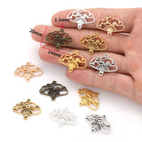 10pcs Double hole fan Charms For Bracelets Necklace Keychain Connector DIY Handmade Jewelry Making accessories 20*24mm J495