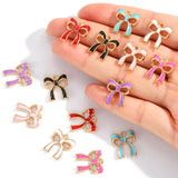 10pcs 15*13/20*17mm 7 colors Enamel Alloy bow Charm Earring Pendant DIY Keychain Necklace Jewelry Accessories W499