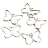 20pcs New Creative 5 Colors butterfly Charm Hollow Glue Blank Pendant Tray Bezel Necklace Charms DIY Handmade Bezel Mold 21X16mm