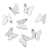 40PCS 10*10mm 6 Color Wholesale animal Charms Alloy Metal Butterfly Pendants For DIY Handmade Jewelry Accessories Making