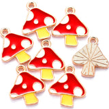 10Pcs 6 Color mushroom Charms Diy Findings Keychain Bracelets Pendant For Jewelry Making