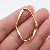 10pcs 42x28mm 5 Colors Irregular Hollow Twisted Geometric Elliptical Circle Charms For DIY Jewelry Making