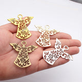 2pcs 58x56mm 4 Colors Kc Gold Color Angels Watching Over Me Charms For DIY Jewelry Making