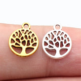 20pcs 13x11mm 2 Colors Antique Silver Color Antique Gold Color Tree Charms For DIY Jewelry Making