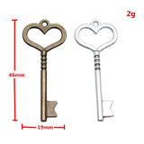 4pcs 19x46mm 2 Colors Antique Bronze Color Antique Silver Color Key Charms For DIY Jewelry Making
